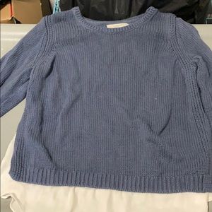 Loft women’s mixed media blue sweater xl